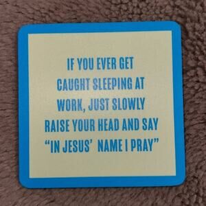 Sleeping at Work Coaster Funny